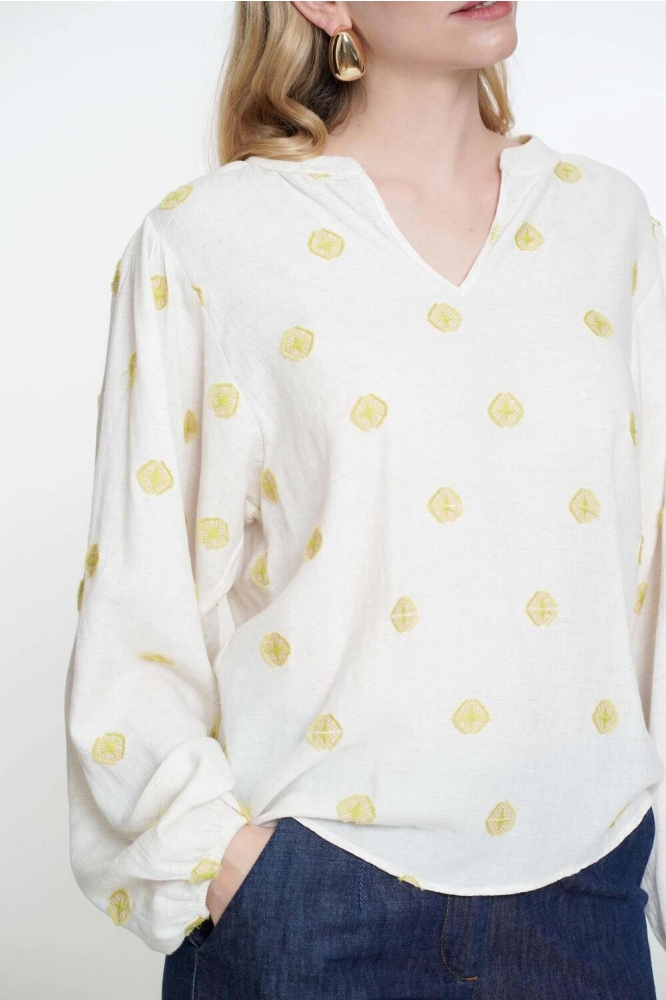 TOP INGEWEVEN AXTEK DETAIL 53244 20 Sand/Lime